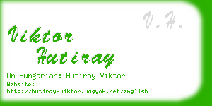 viktor hutiray business card